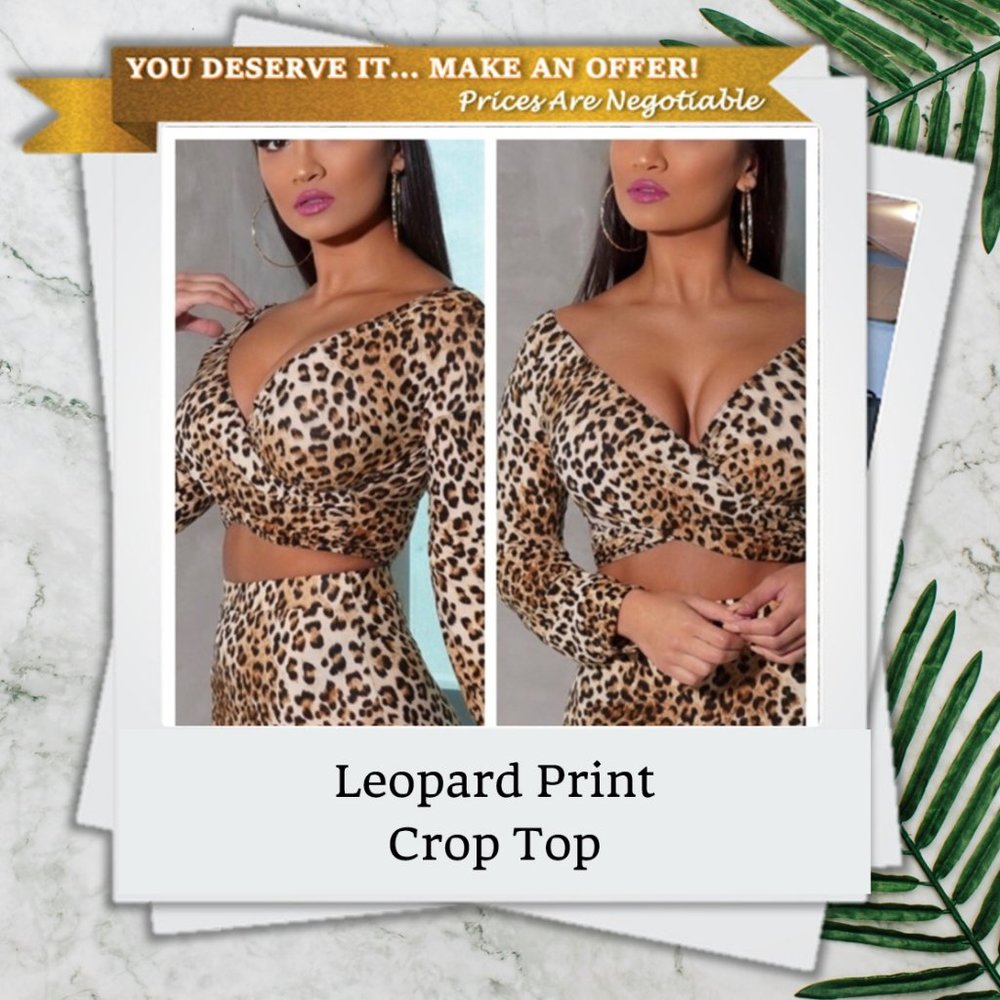 Leopard Print S Crop Top